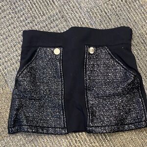 Versace Black Kids Skirt with Textured Panels